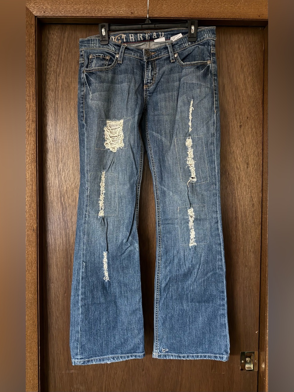 Women’s Bootcut Distressed Blue Jeans